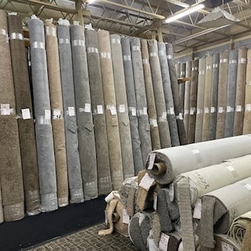 Rolls of carpet flooring in a Las Vegas Flooring Store